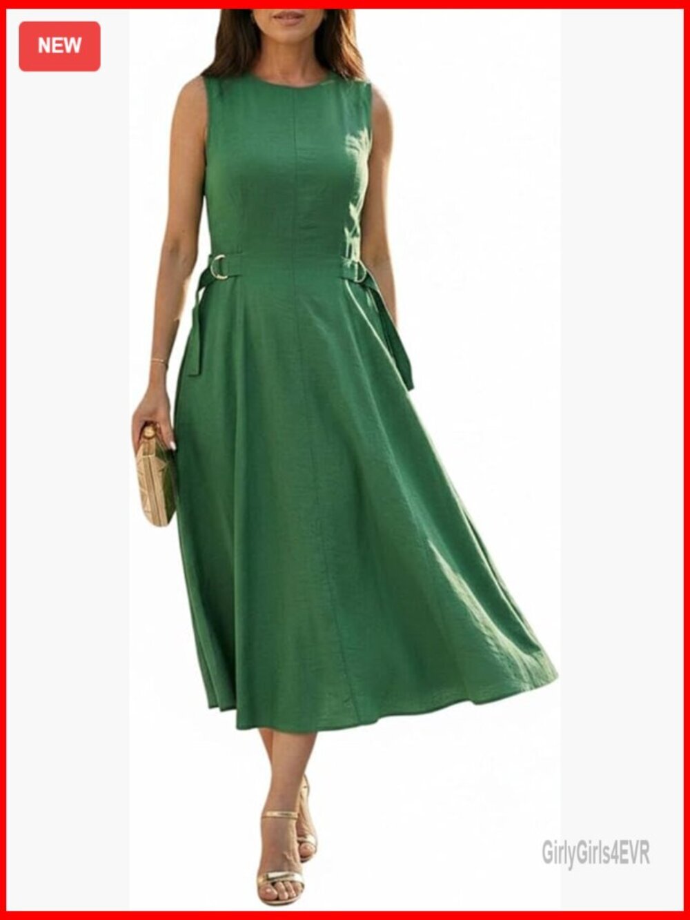 Vintage A-Line Cocktail Midi Dress with Buckle Zipper Formal Wedding Guest Party